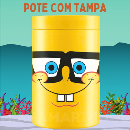 Organizador de Plástico Redondo Bob Esponja 1500ML