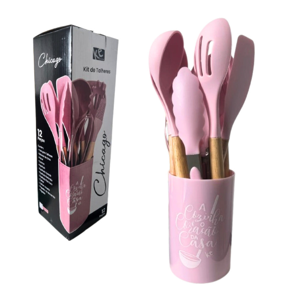 KIT TALHERES CHICAGO 12PCS ROSA