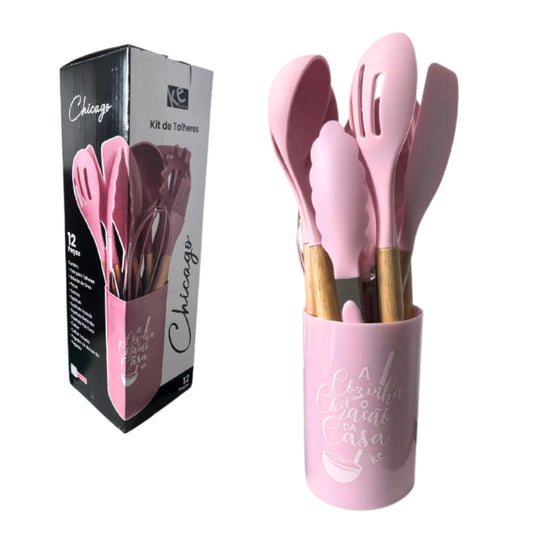KIT TALHERES CHICAGO 12PCS ROSA