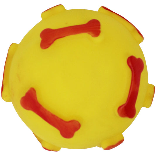 BRINQUEDO BOLA OSSINHO COM SOM PARA CAES SORTIDO 8CM CT8204