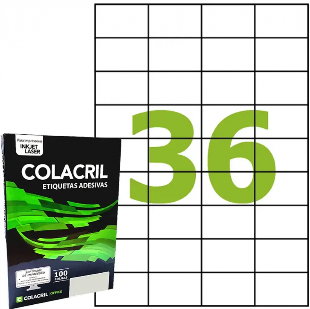 Etiqueta Adesiva A4 Colacril CA4246 C/900 Etiquetas 33×52,5mm