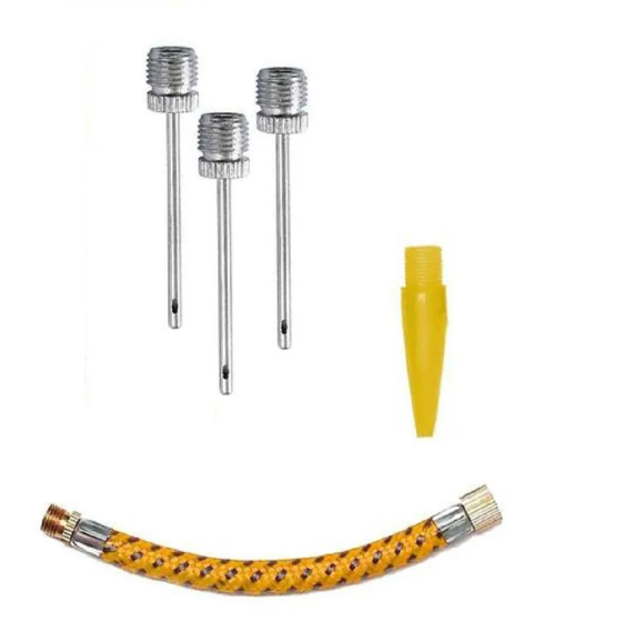 Kit Bicos P/ Encher Inflar Bola Boia Bomba De Ar Rosqueável Balão Aço inox Metal Piscina Mangueira