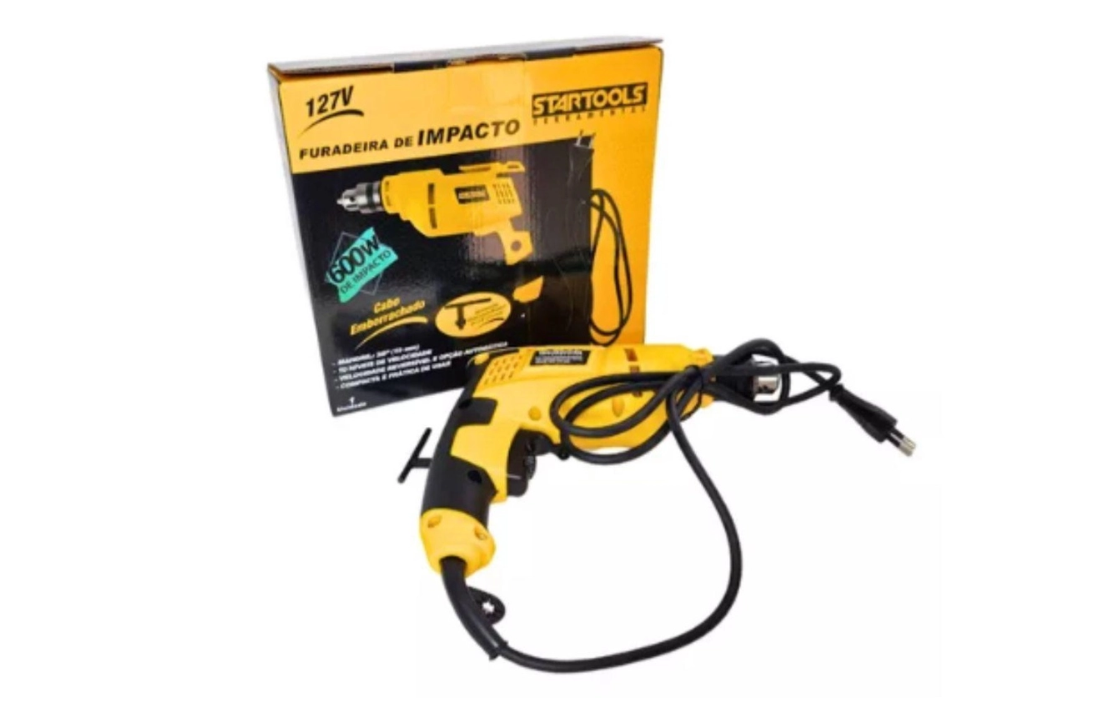 Furadeira De Impacto Startools 600W 127V Com Chave Mandril