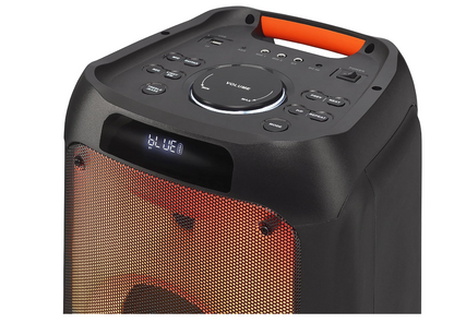 TRC - X1500 - ﻿Caixa de som bluetooth 1500W Rms; 2 alto-falantes de 8”; FULL LED; USB; leitor de cartão; função Gravador