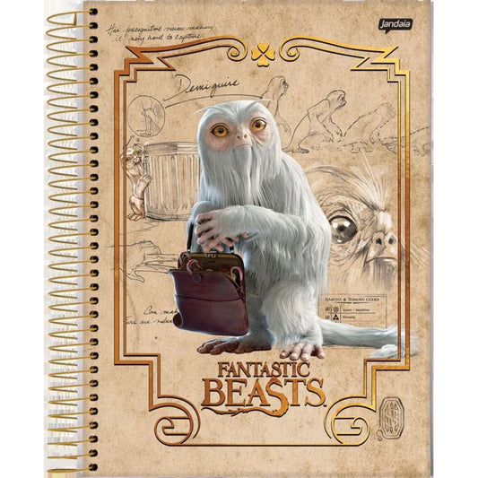 CADERNO ESPIRAL ANIMAIS FANTASTICOS 80 FLS