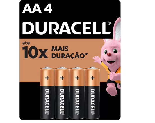 PILHA ALCALINA PEQUENA AA  C 4   DURACELL