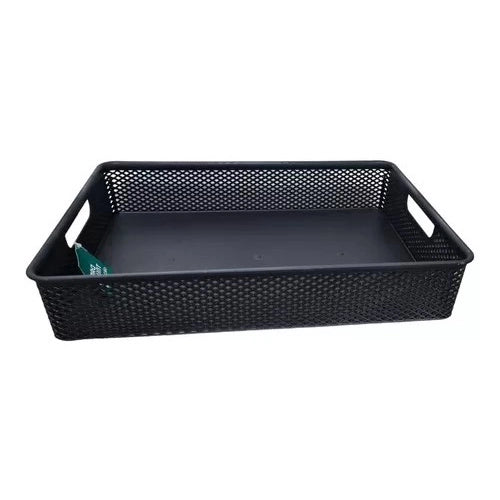 CESTO ORGANIZADOR PRETO 30X21X7 CM LINEA