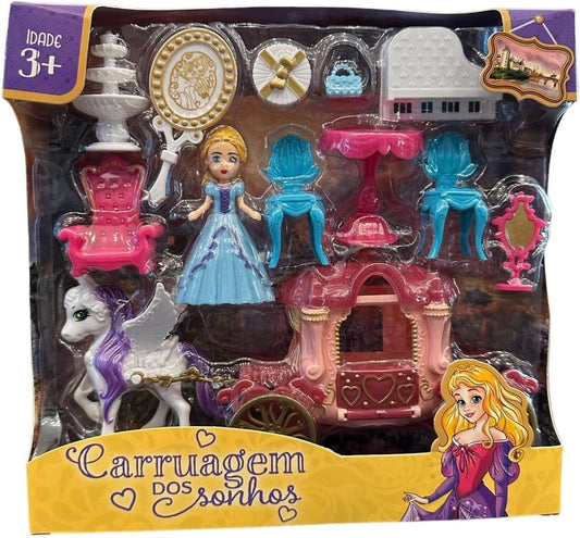 CASTELO DE BRINQUEDO COM ACESSORIOS E BONECOS