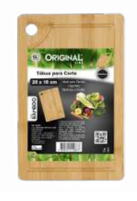 TABUA PARA CORTE RETANGULAR BAMBU 28 X 18 CM - 0.80 MM