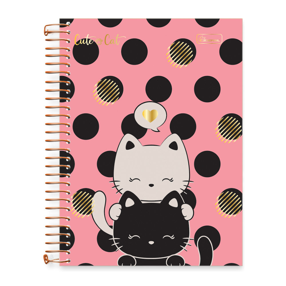 CADERNO CUTE CAT LITTLE 10 MATÉRIAS