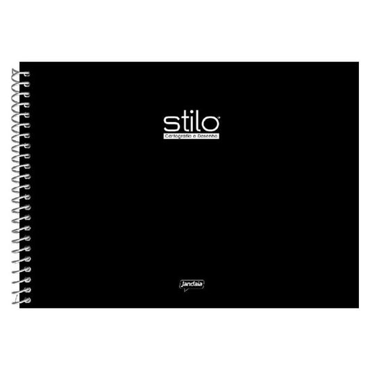 Caderno De Desenho 80 Folhas 275X200Mm Preto Stilo