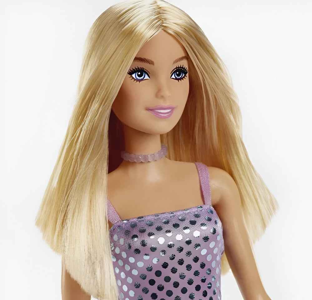 Barbie Boneca Morena Vestido Glitter Mattel