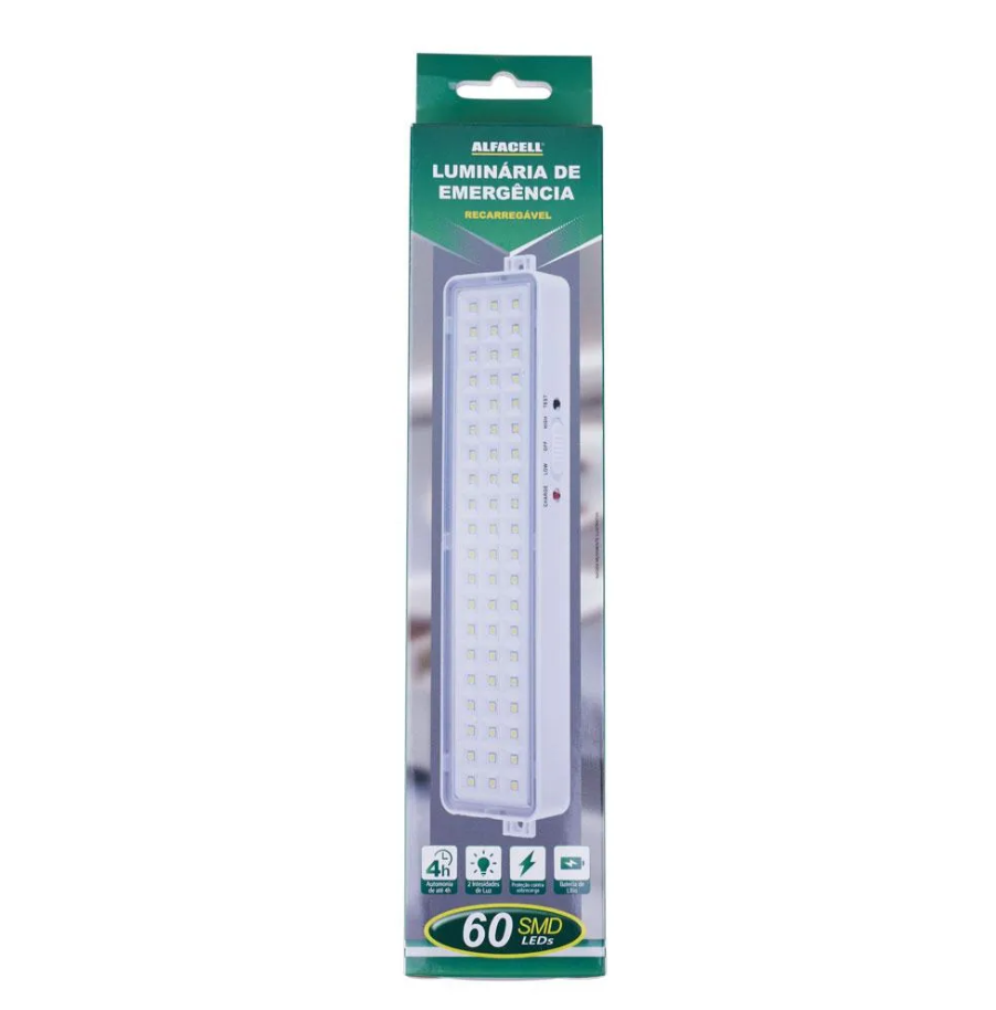 Luminária de Emergência 60 Leds Alfacell AL50082 Bivolt