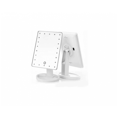 Espelho De Mesa C/ Led Portátil Maquiagem Camarim Articulado Cor Da Moldura Branco