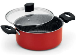 CACAROLA ENJOY 24 C/ TP VIDRO AA VERMELHO