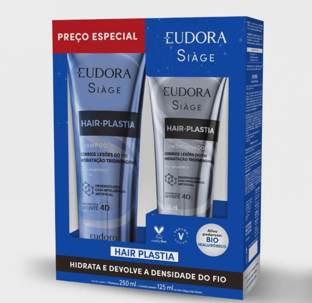 Kit Eudora siàge hair-plastia shampoo 250ML + condicionador 125ML