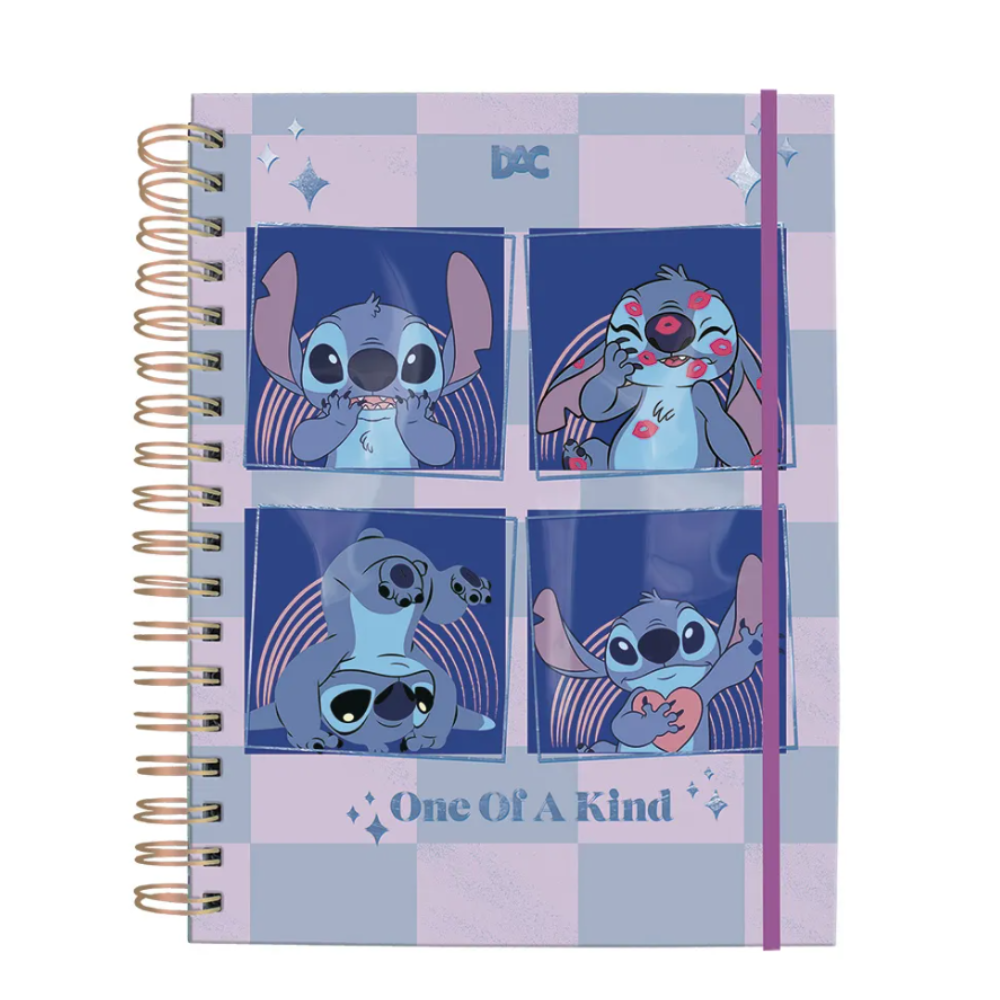 Caderno Smart Colegial Stitch com 80 Folhas Reposicionáveis Dac