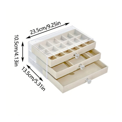 PORTA JOIAS CRISTAL 3 ANDARES