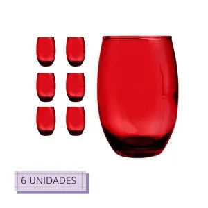 CONJUNTO DE 6 COPOS CALIFORNIA VERMELHO